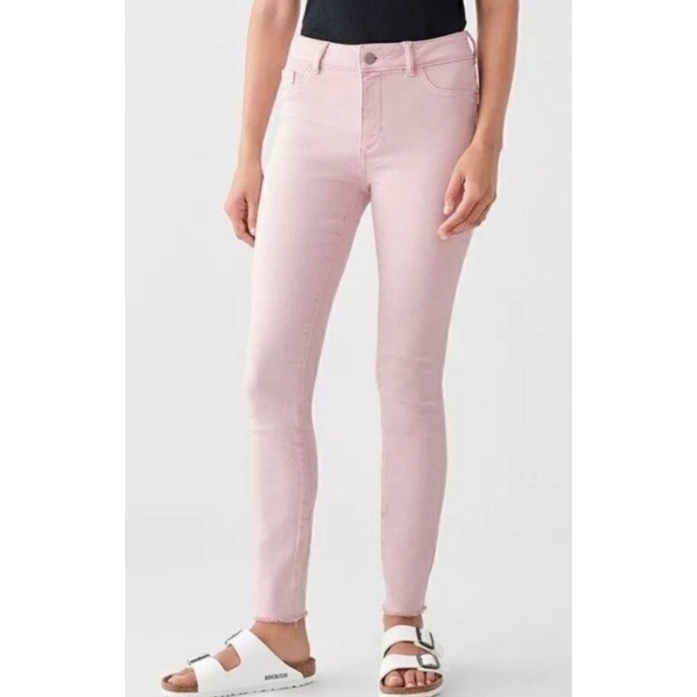 Mavi Alissa High Rise Skinny Jeans Rose Pink Frayed Hem Size 23 NEW